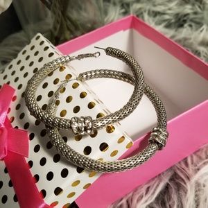 Bling Silver Hoops